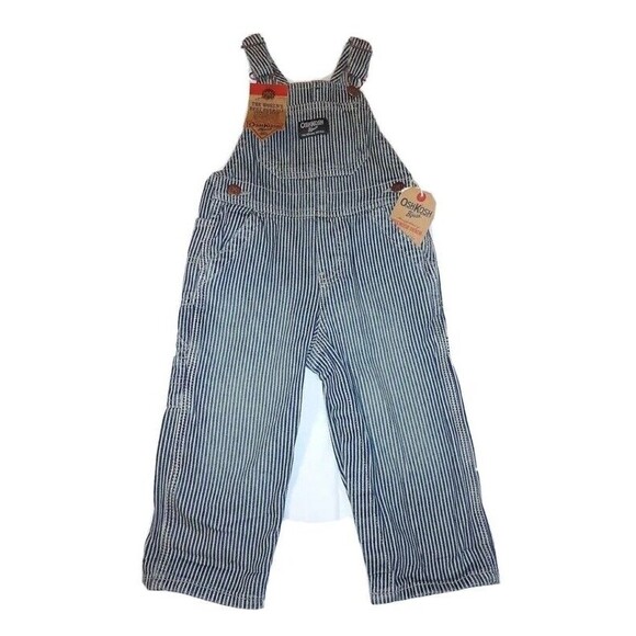 OshKosh B'gosh Other - Boy OshKosh One Piece stripe overall conductor bib Jeans 9 M Months New Baby
